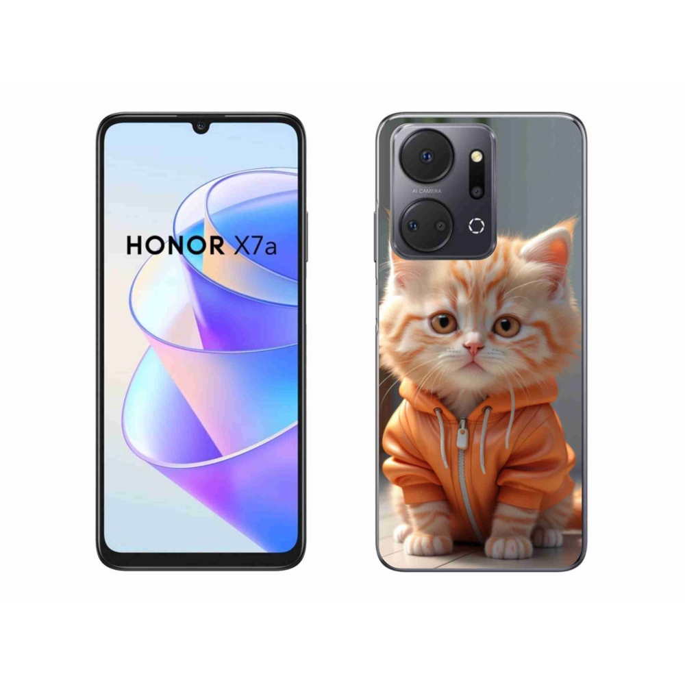 Gelový kryt mmCase na Honor X7a - kotě v mikině