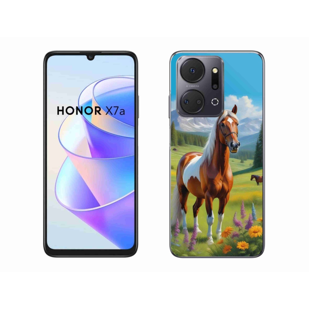 Gelový kryt mmCase na Honor X7a - kůň na louce