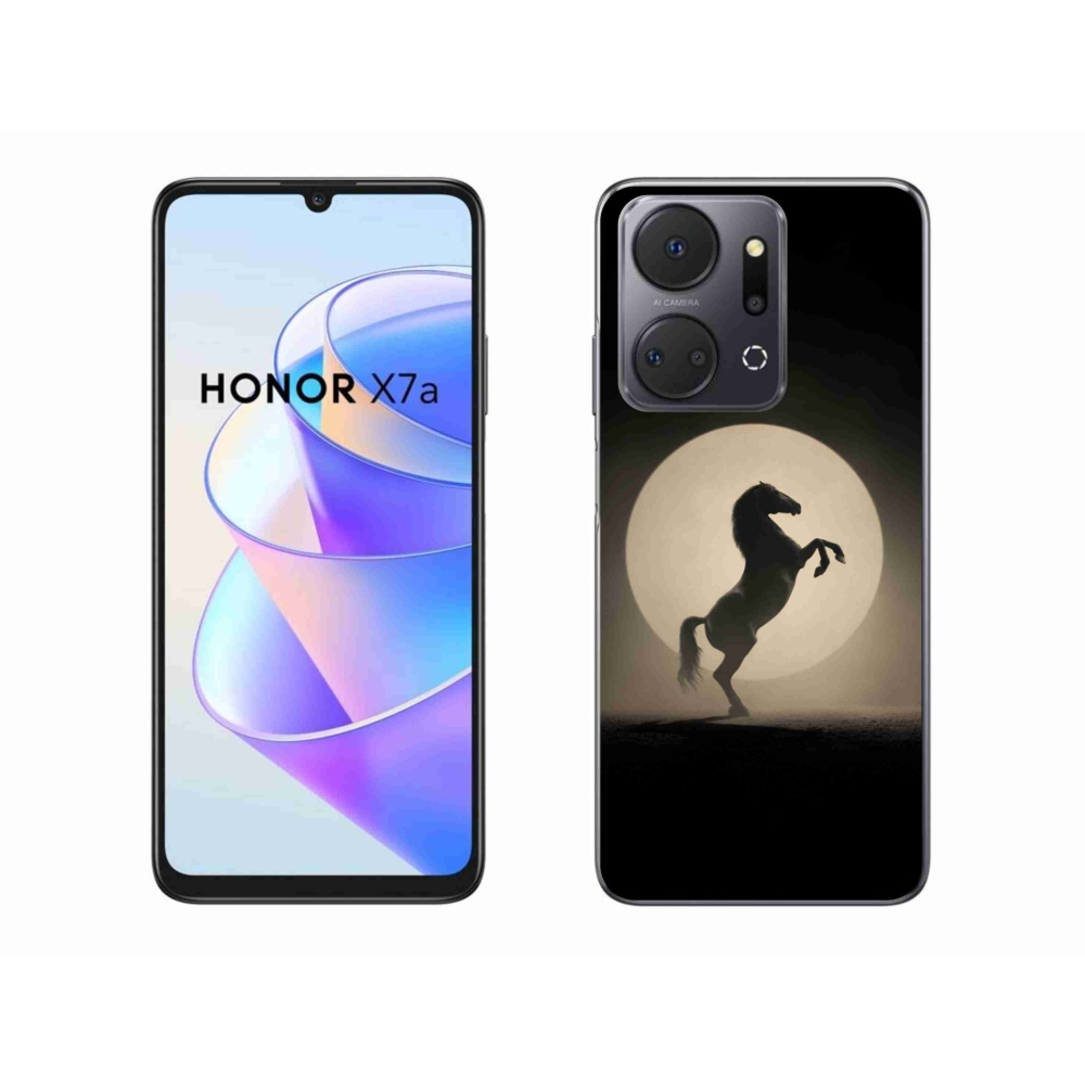 Gelový kryt mmCase na Honor X7a - kůň v siluetě