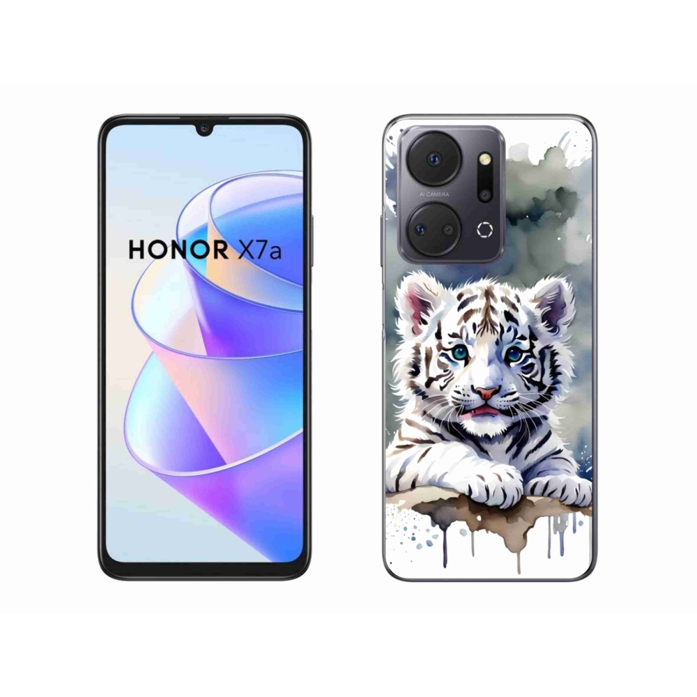 Gelový kryt mmCase na Honor X7a - mládě bílého tygra