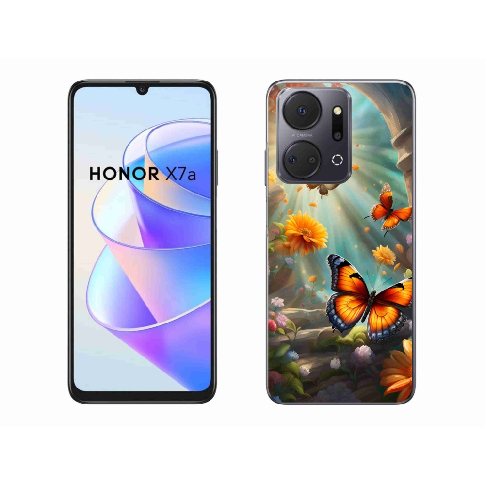 Gelový kryt mmCase na Honor X7a - motýlí zahrada 2