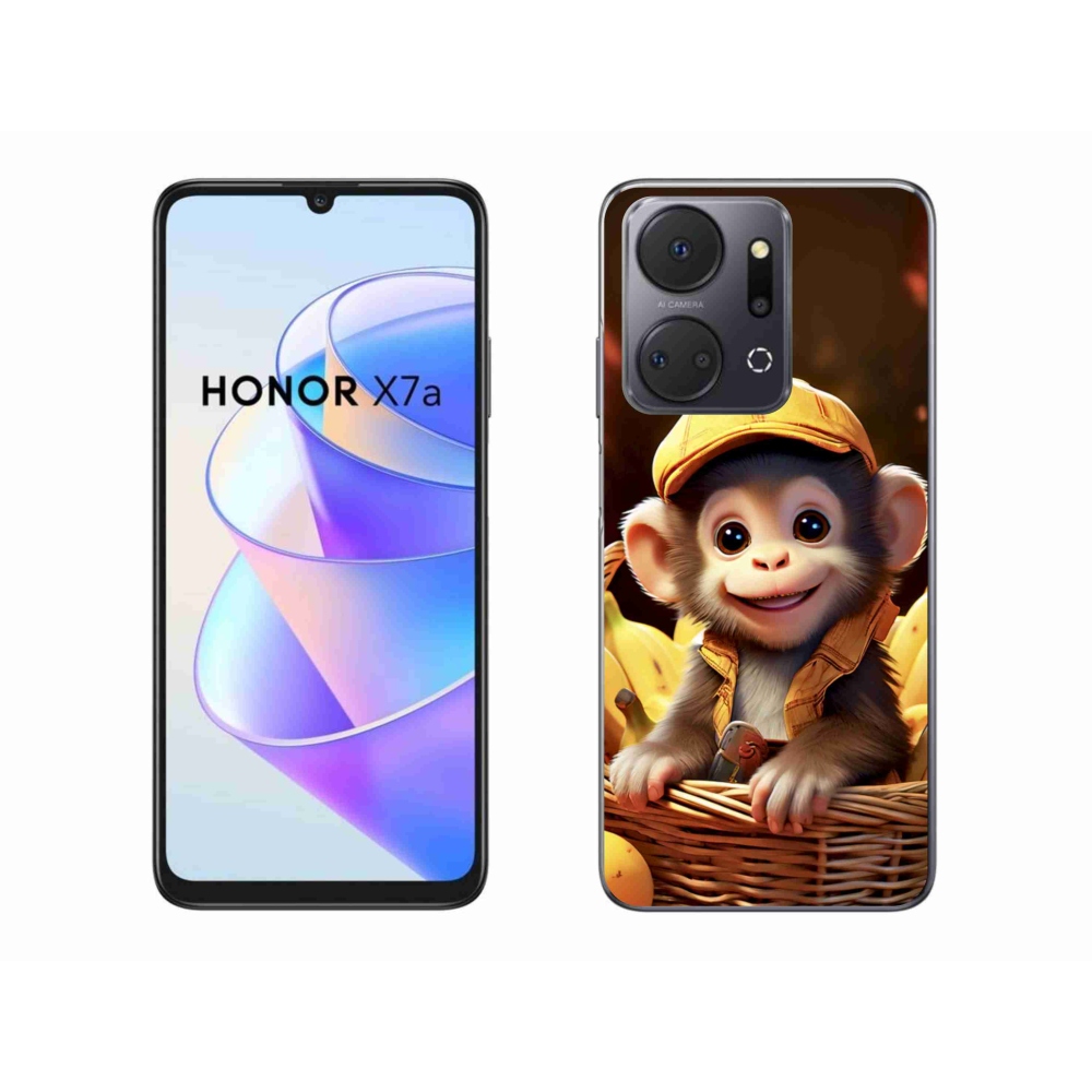 Gelový kryt mmCase na Honor X7a - opice v košíku