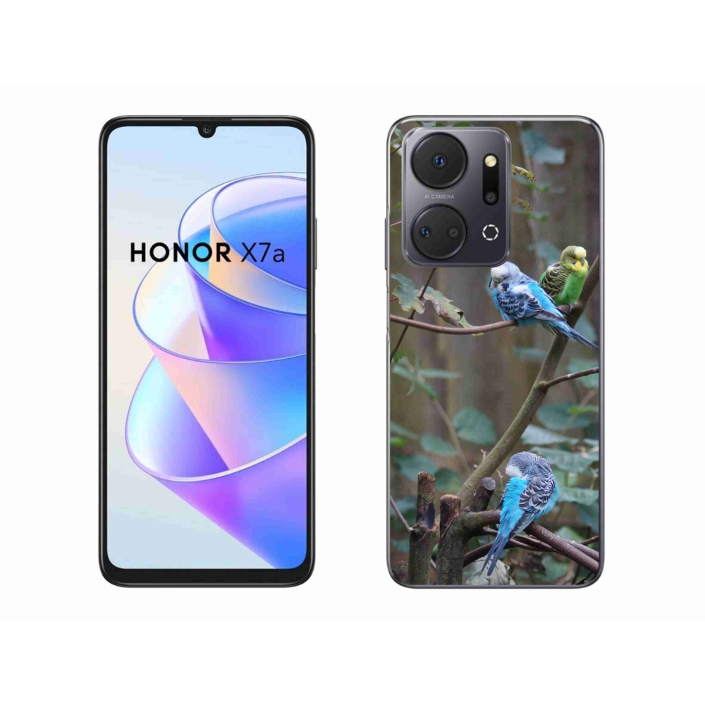 Gelový kryt mmCase na Honor X7a - papoušci na větvi