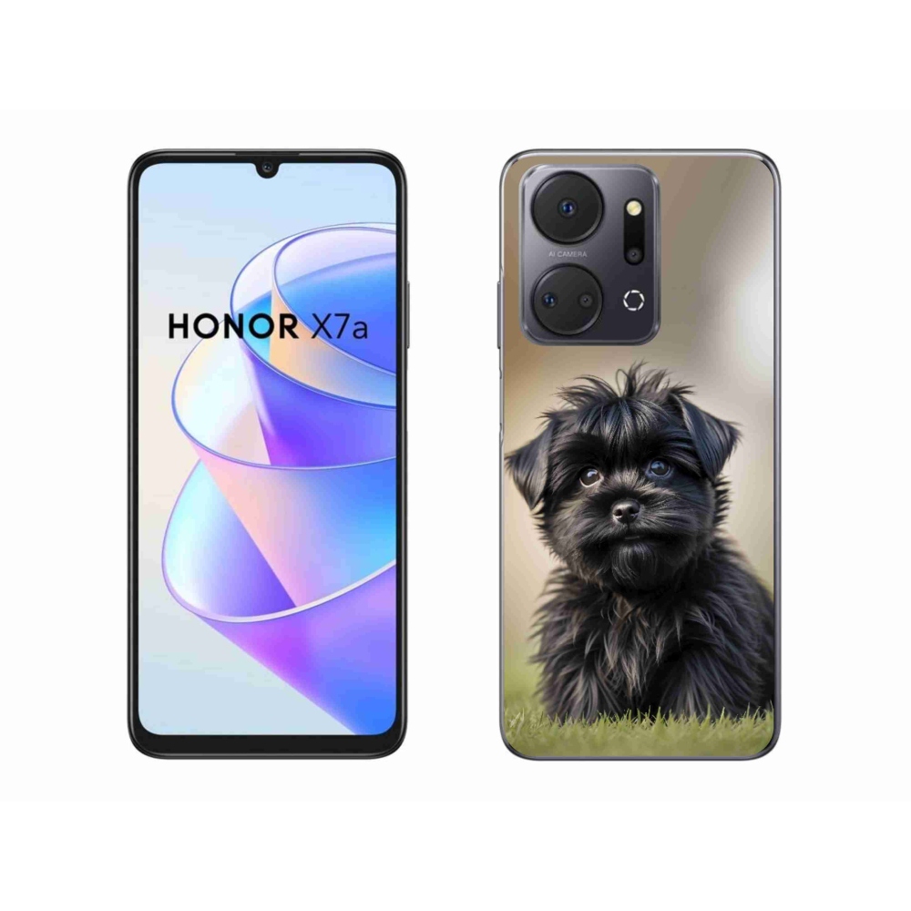 Gelový kryt mmCase na Honor X7a - roztomilý černý pejsek