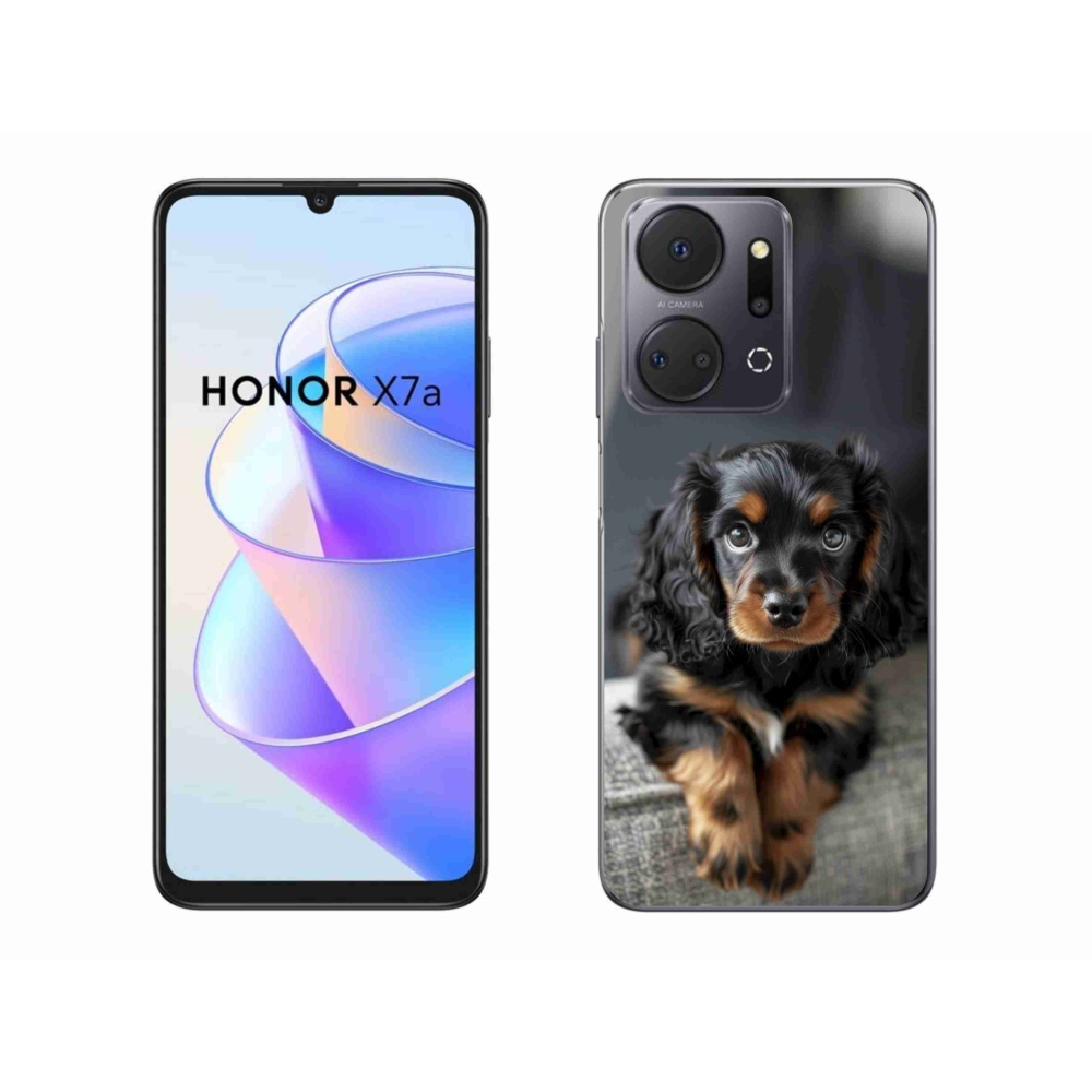Gelový kryt mmCase na Honor X7a - roztomilý dlouhosrstý jezevčík