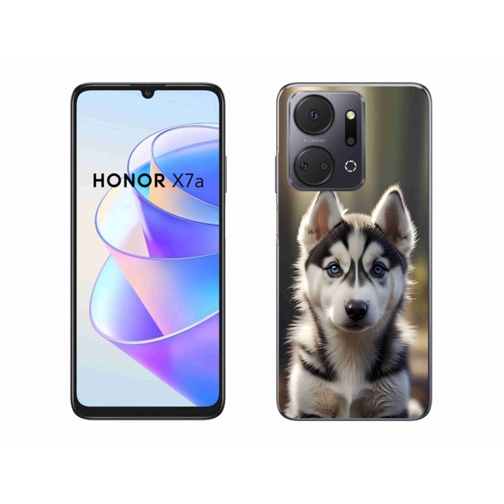 Gelový kryt mmCase na Honor X7a - roztomilý sibiřský husky