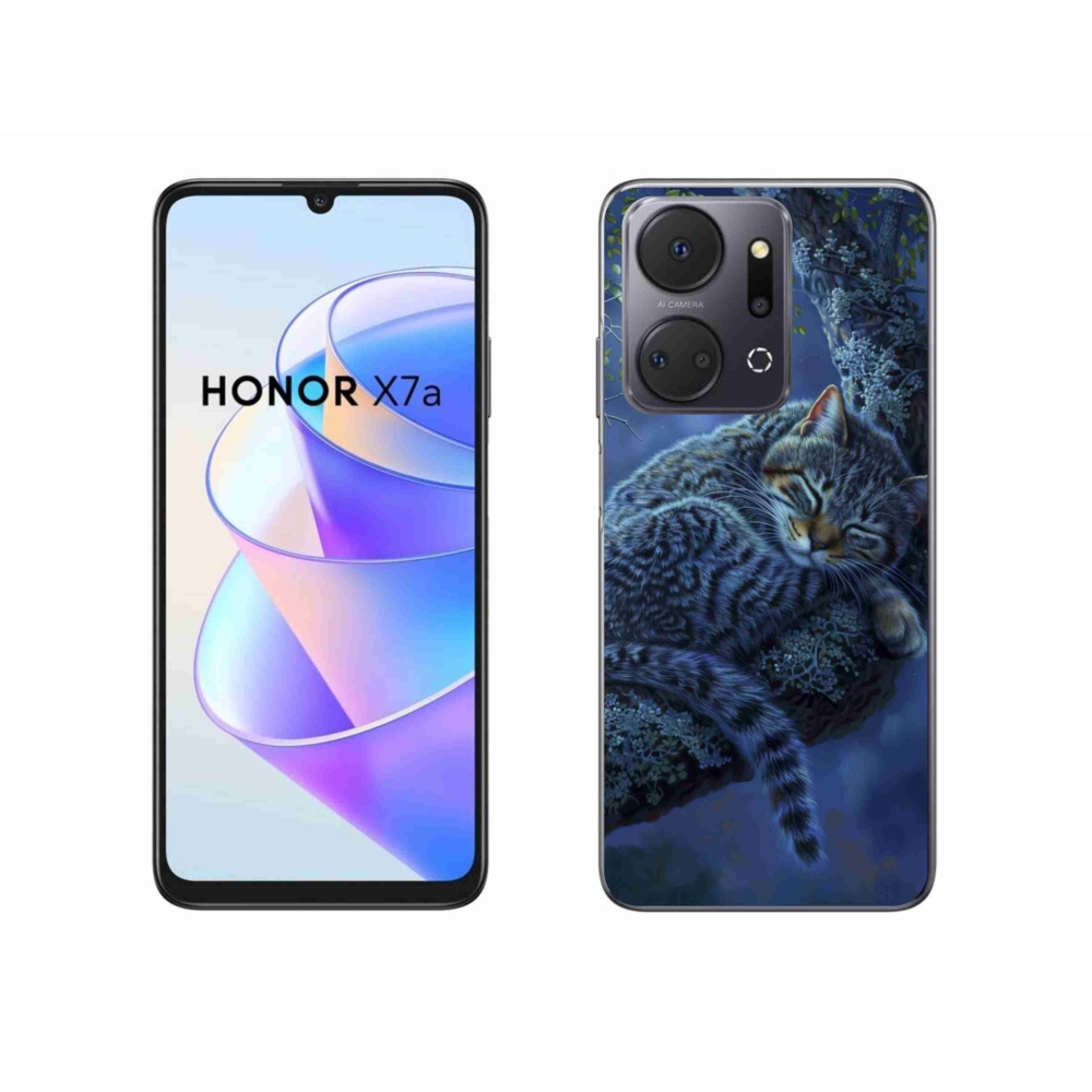 Gelový kryt mmCase na Honor X7a - spící kočka
