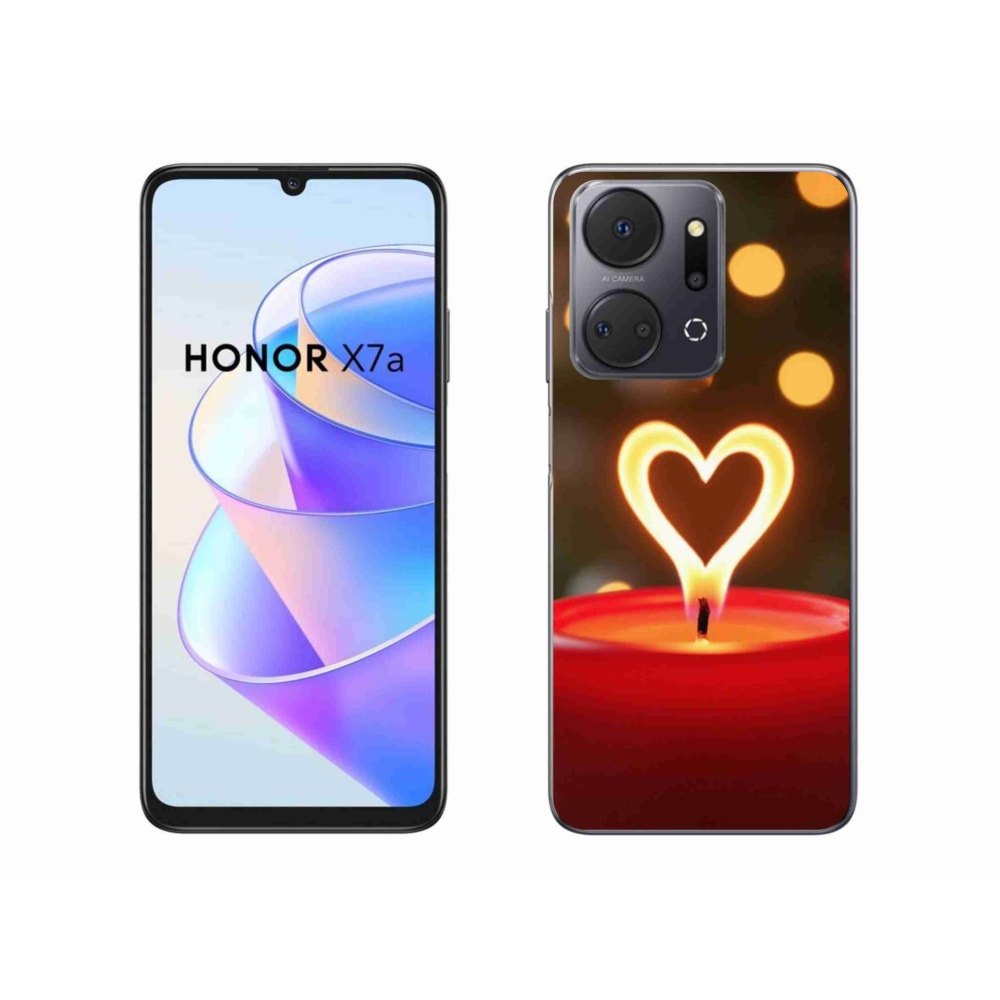 Gelový kryt mmCase na Honor X7a - srdce z plamene