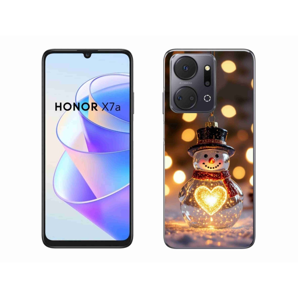 Gelový kryt mmCase na Honor X7a - svítící vánoční sněhulák