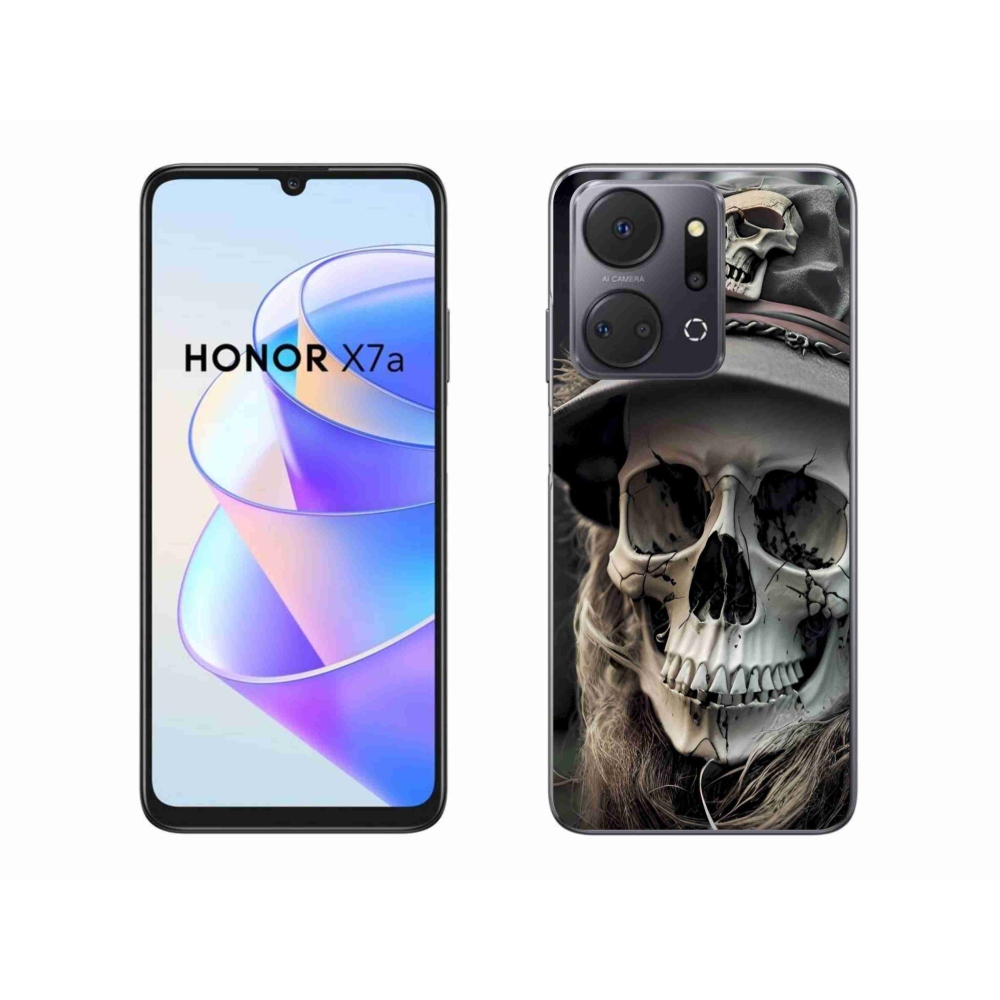 Gelový kryt mmCase na Honor X7a - temná lebka