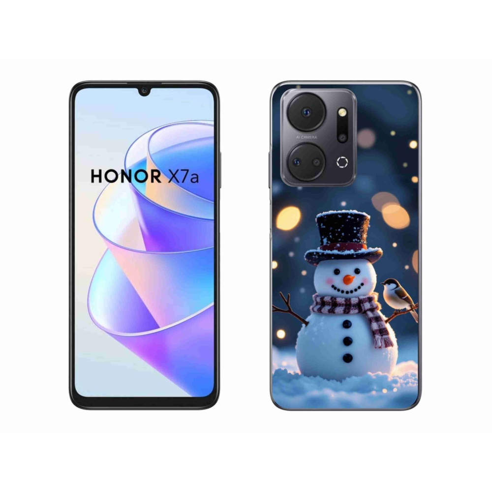 Gelový kryt mmCase na Honor X7a - vánoční sněhulák