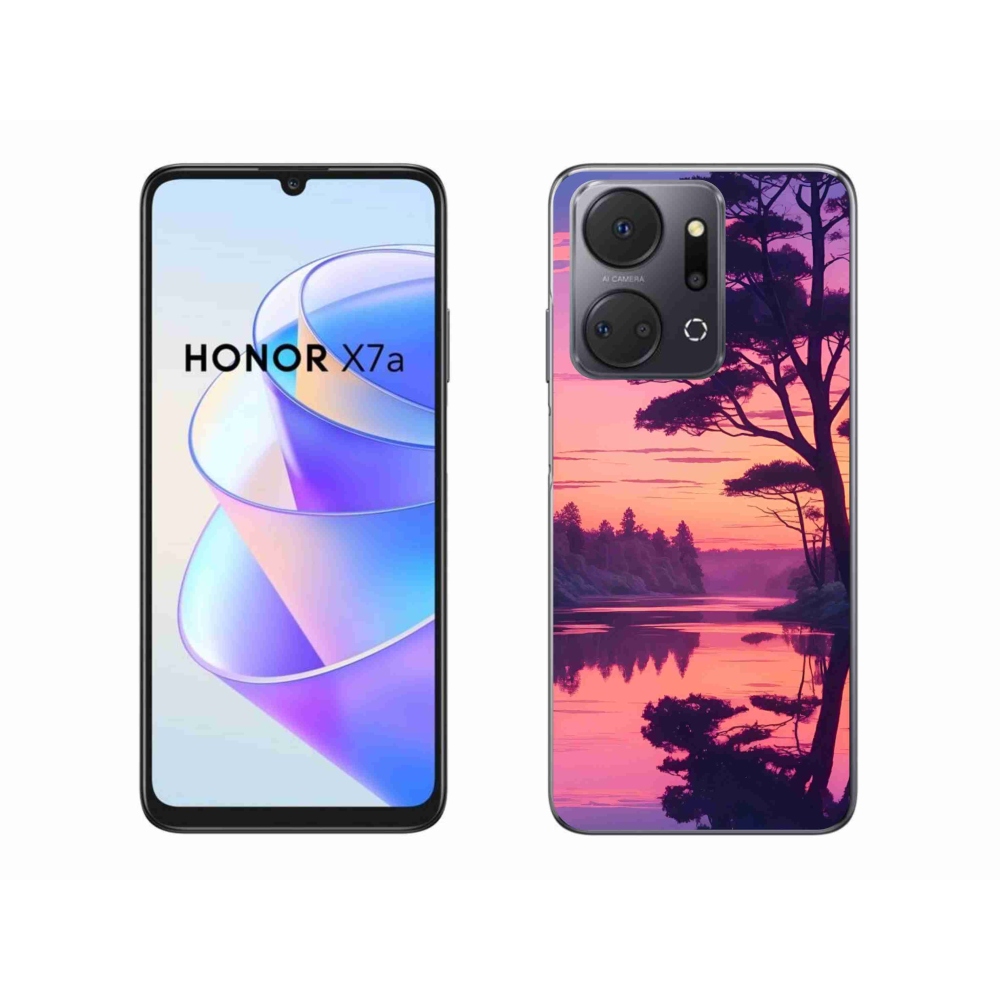 Gelový kryt mmCase na Honor X7a - západ slunce nad jezerem