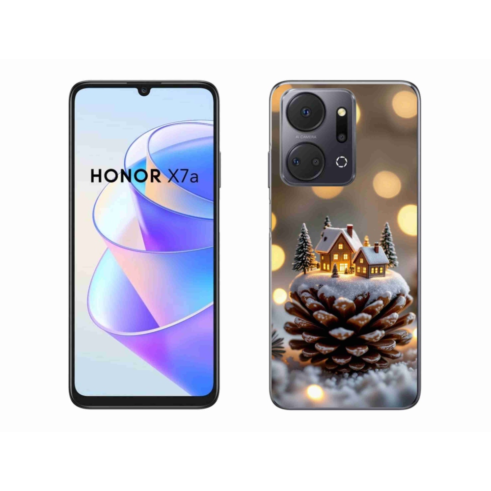 Gelový kryt mmCase na Honor X7a - zimní vesnička