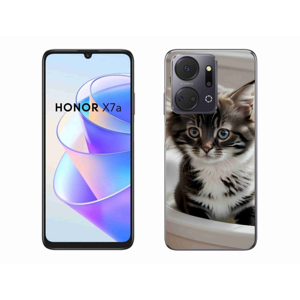 Gelový kryt mmCase na Honor X7a - zvědavé kotě