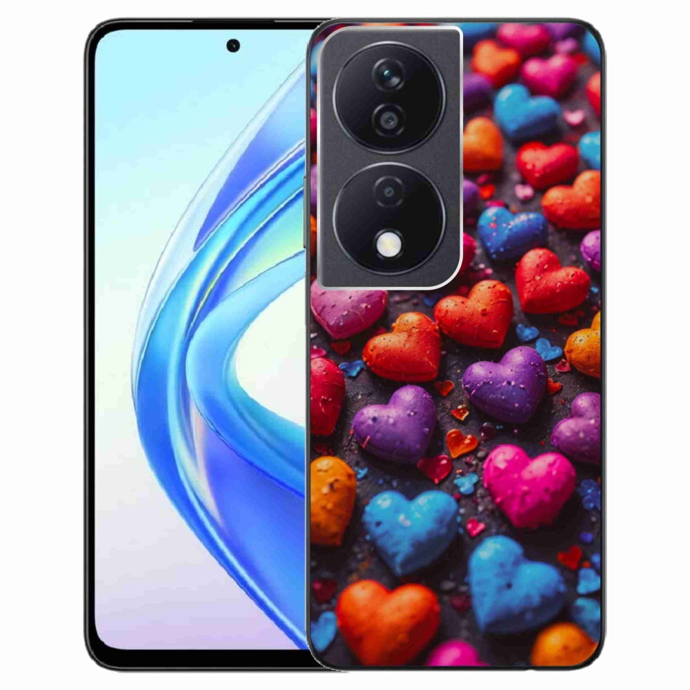 Gelový kryt mmCase na Honor X7b - barevná srdce