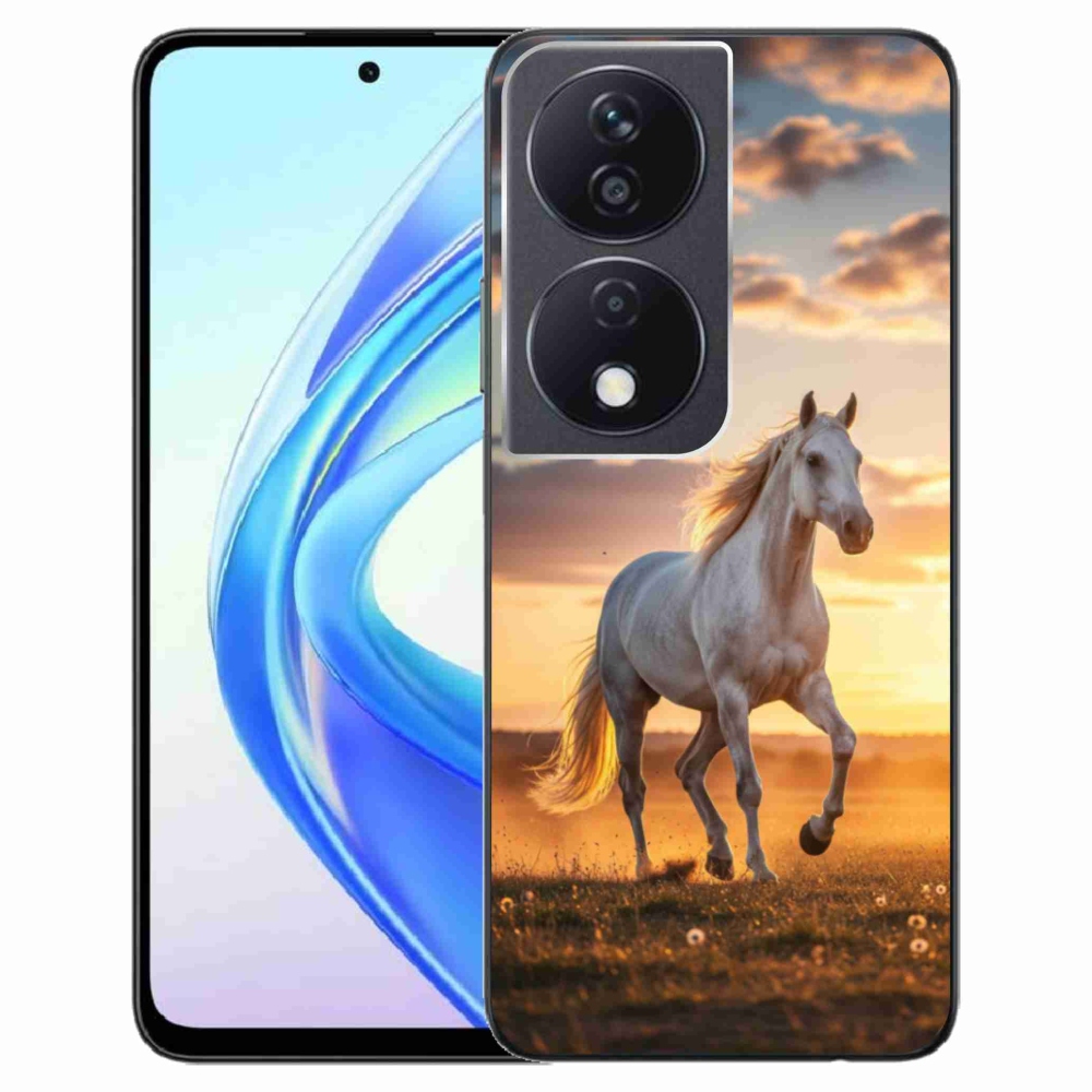 Gelový kryt mmCase na Honor X7b - běžící bílý kůň 2
