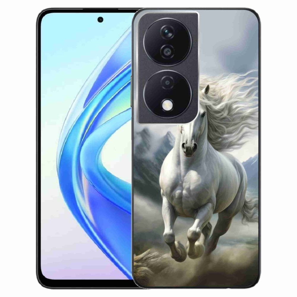 Gelový kryt mmCase na Honor X7b - běžící bílý kůň 3