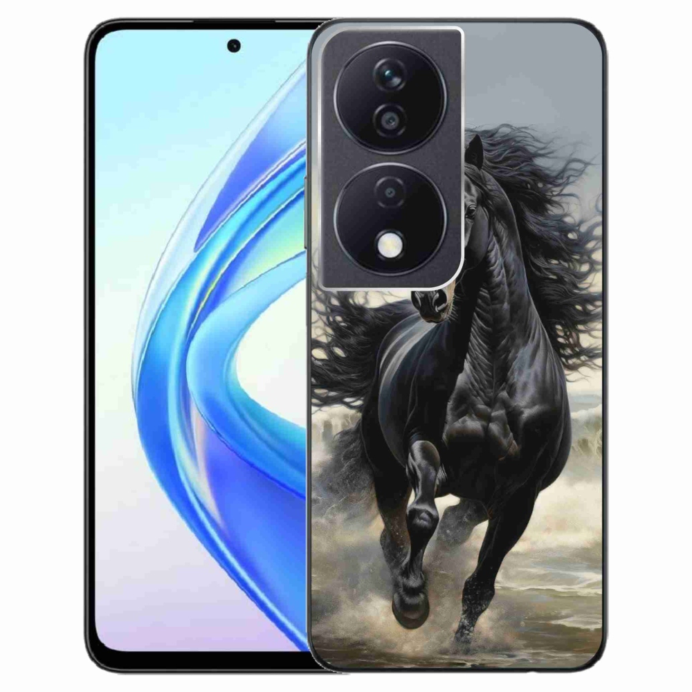Gelový kryt mmCase na Honor X7b - běžící černý kůň