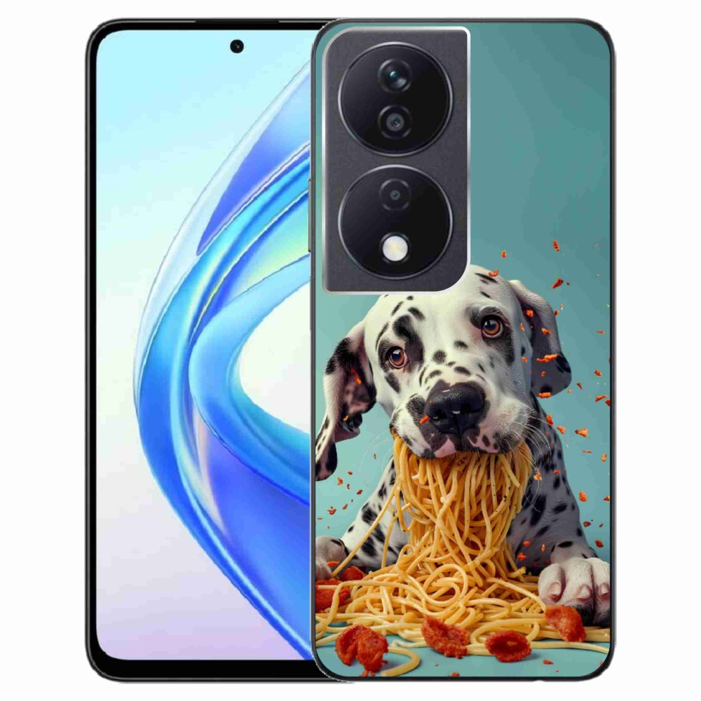 Gelový kryt mmCase na Honor X7b - dalmatin a špagety