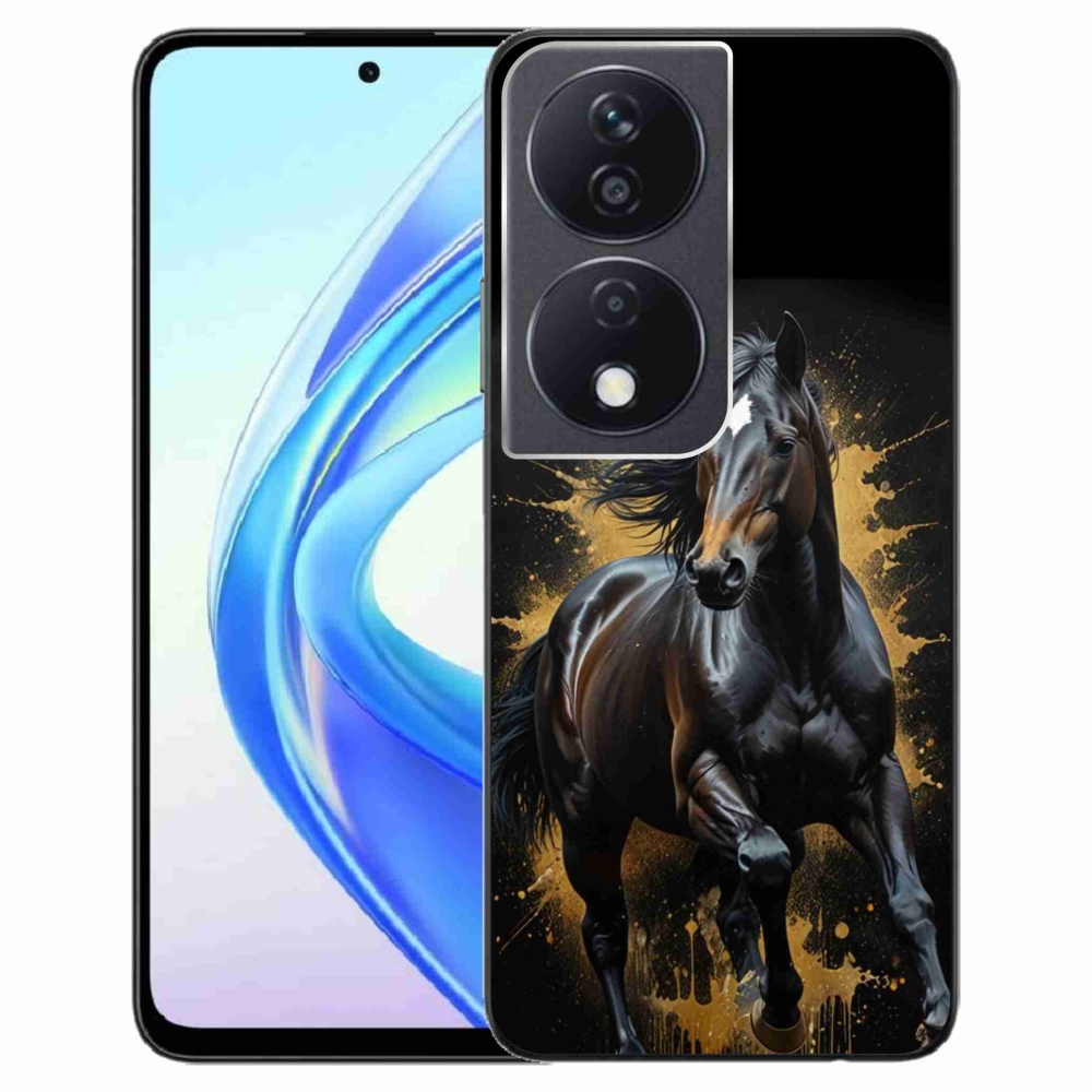 Gelový kryt mmCase na Honor X7b - elegantní černý hřebec