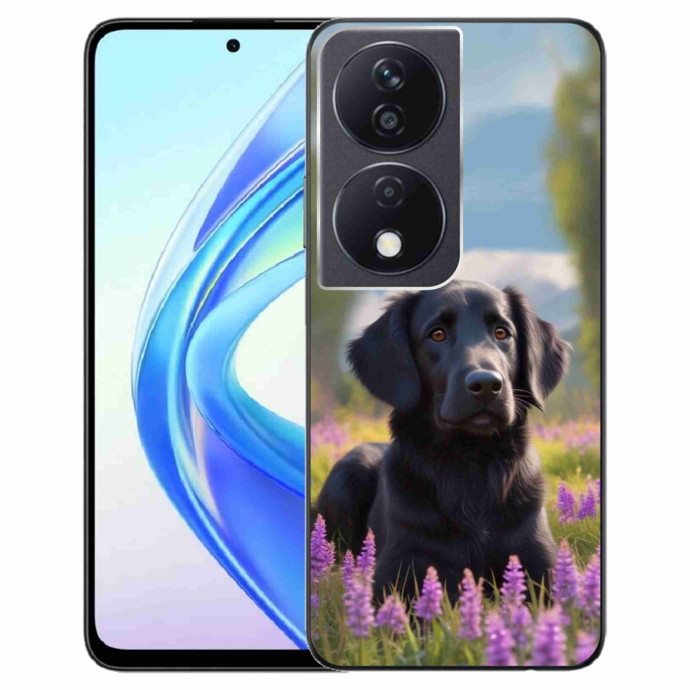 Gelový kryt mmCase na Honor X7b - elegantní černý retrívr