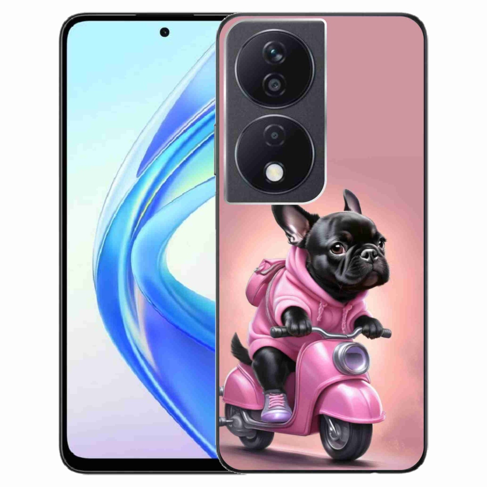 Gelový kryt mmCase na Honor X7b - francouzský buldoček na skútru