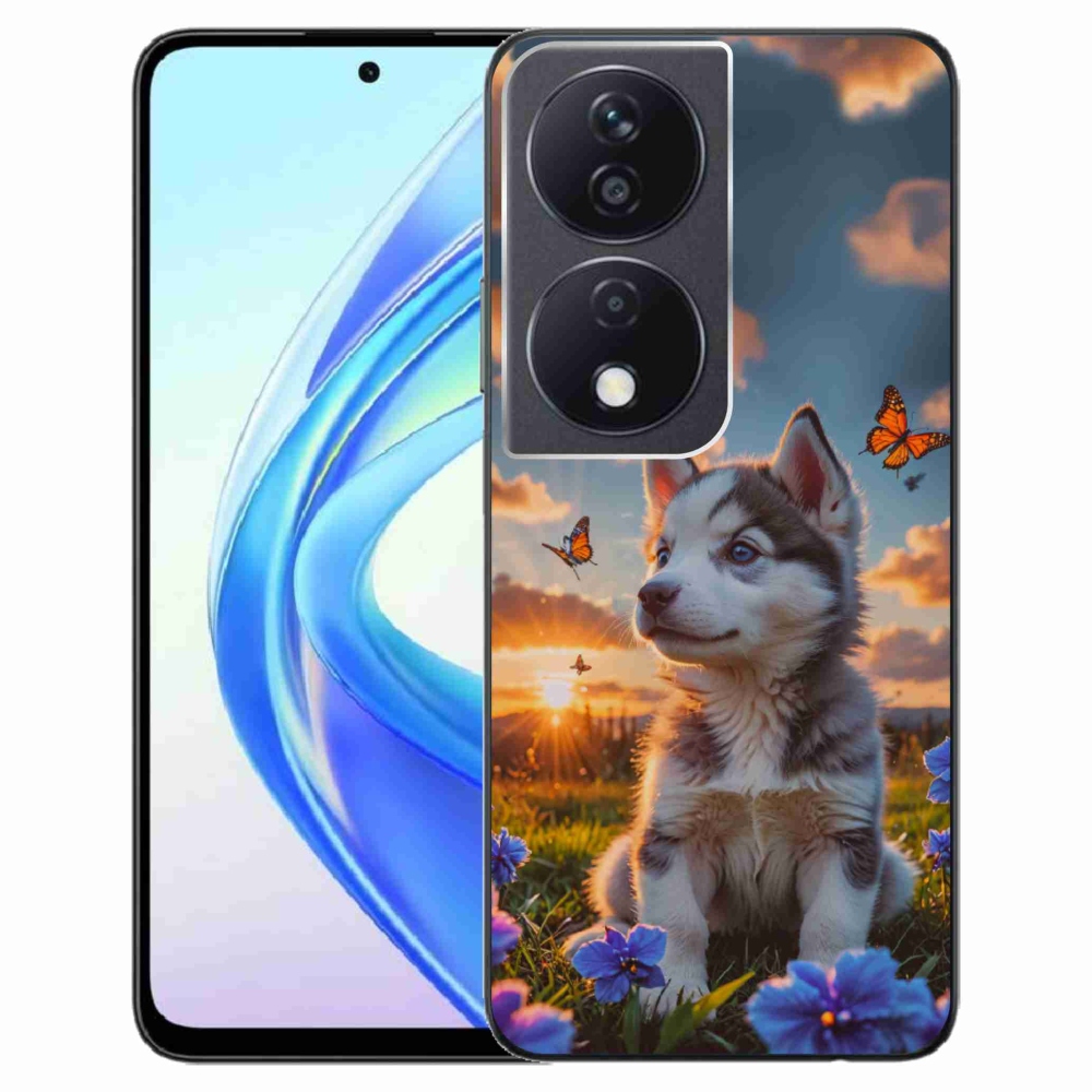 Gelový kryt mmCase na Honor X7b - husky při západu slunce