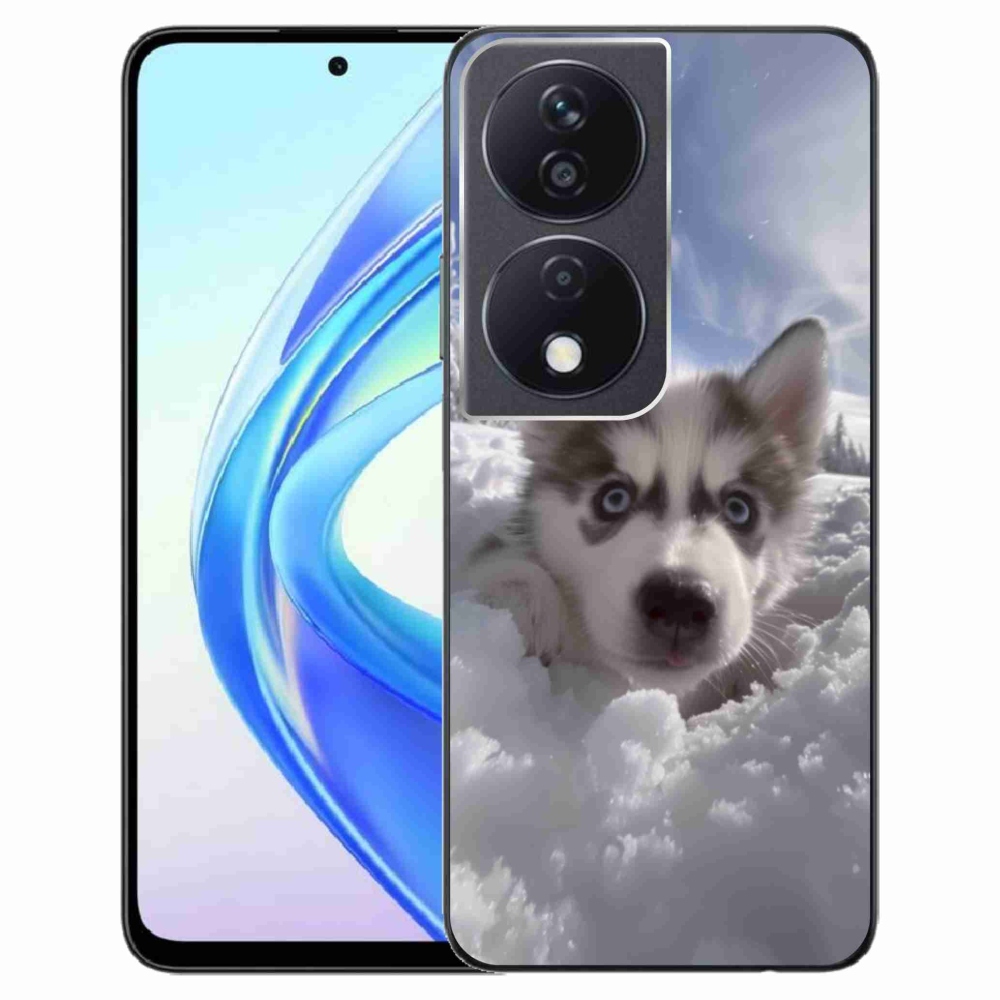 Gelový kryt mmCase na Honor X7b - husky ve sněhu