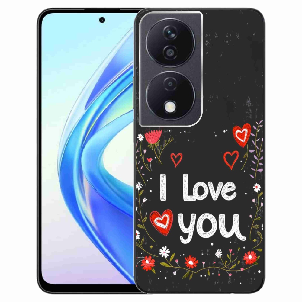 Gelový kryt mmCase na Honor X7b - I love you černé pozadí
