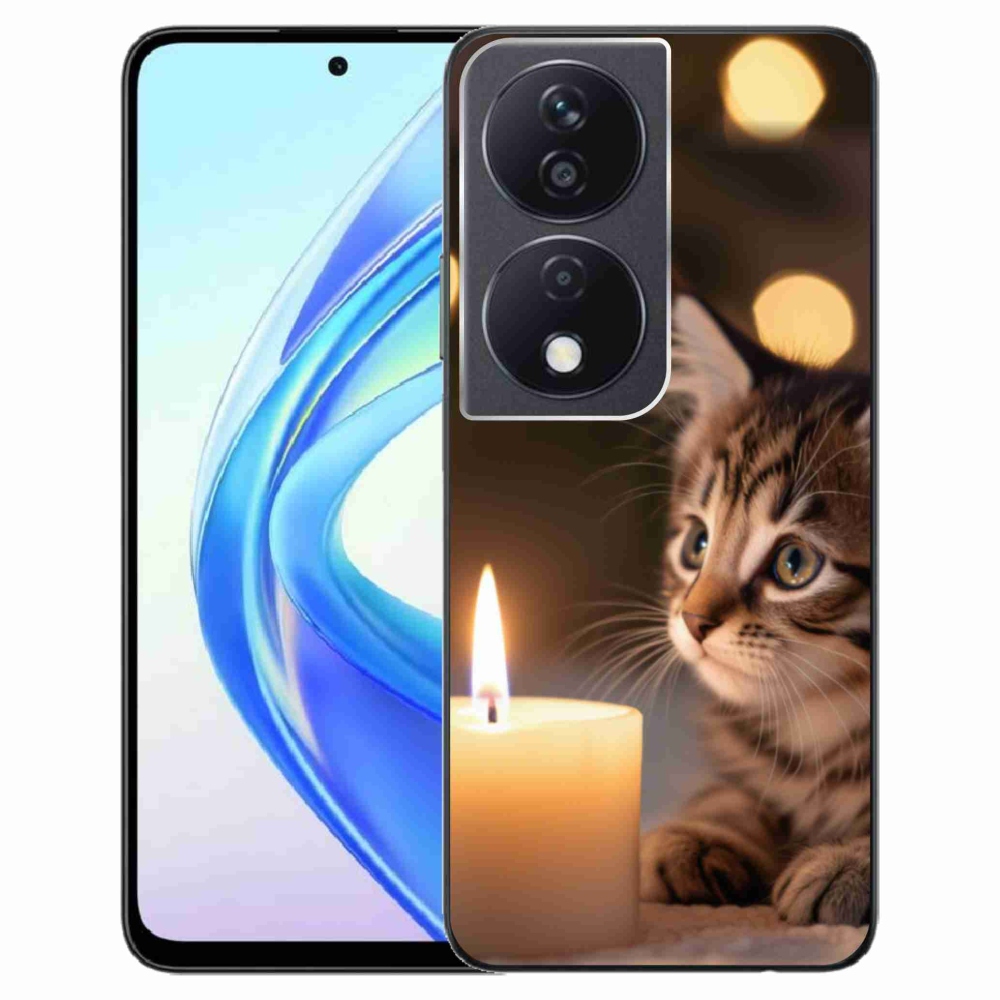 Gelový kryt mmCase na Honor X7b - kotě a svíčka