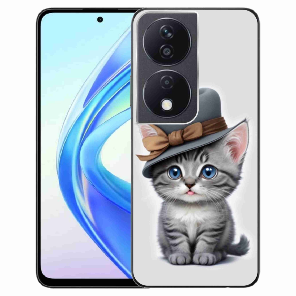 Gelový kryt mmCase na Honor X7b - kotě s kloboukem