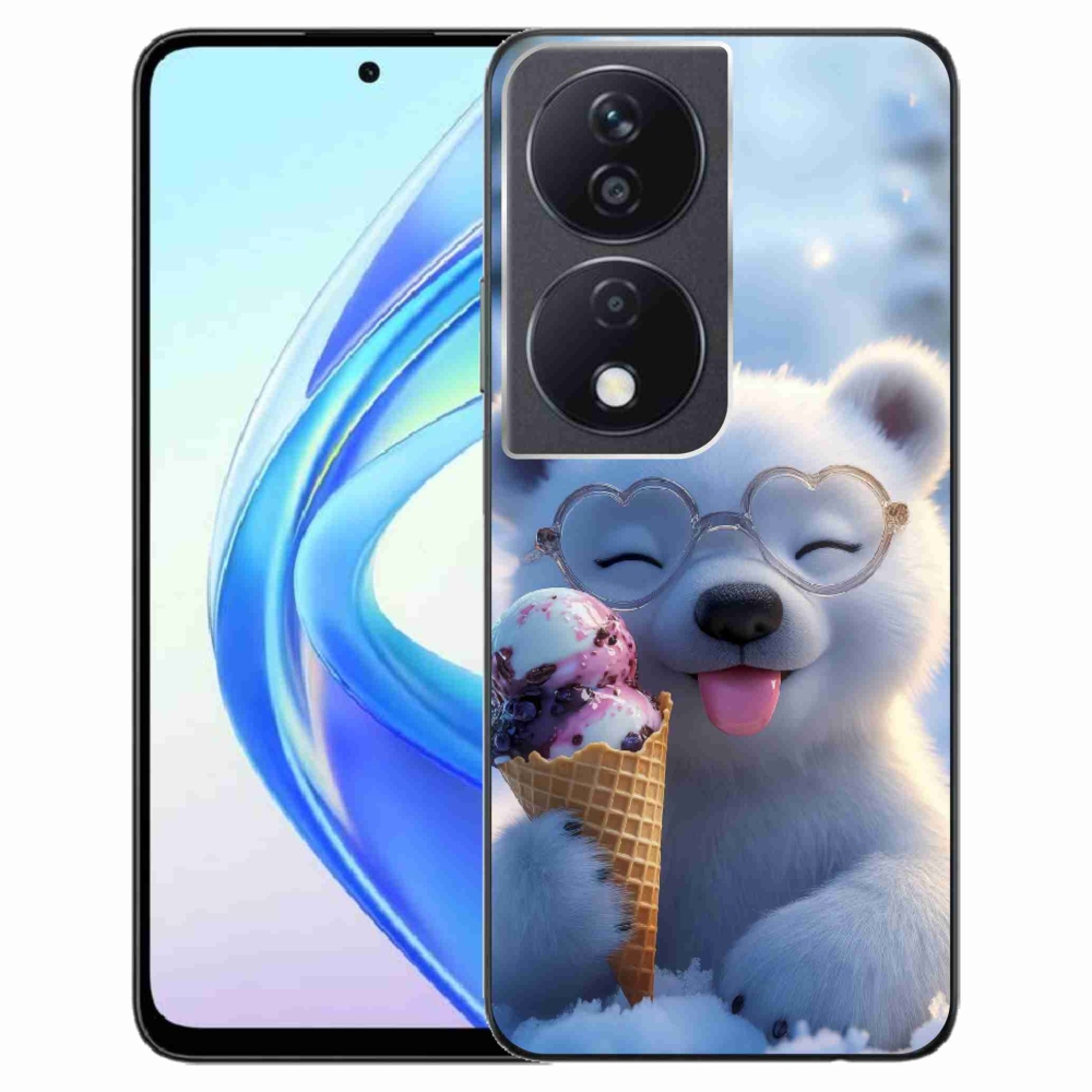 Gelový kryt mmCase na Honor X7b - medvídek se zmrzlinou