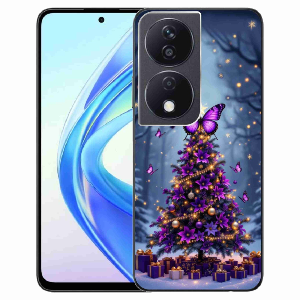 Gelový kryt mmCase na Honor X7b - motýlí vánoční stromek