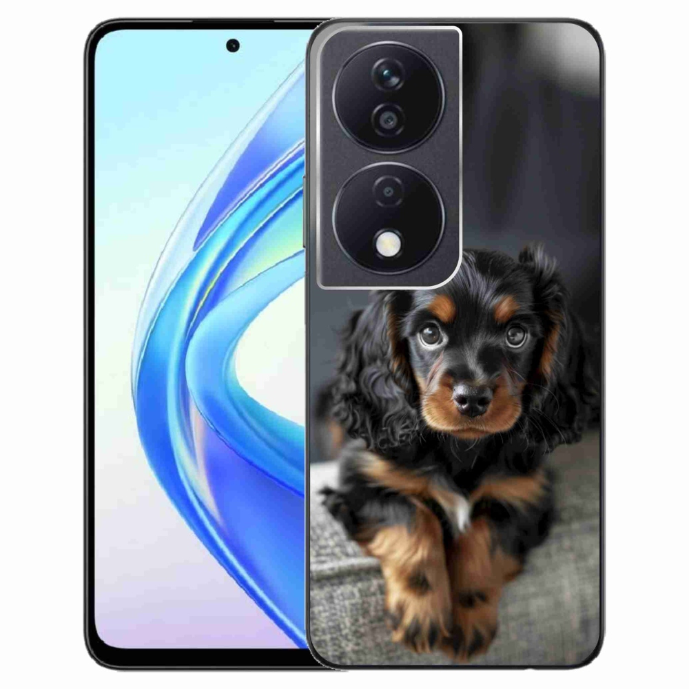 Gelový kryt mmCase na Honor X7b - roztomilý dlouhosrstý jezevčík
