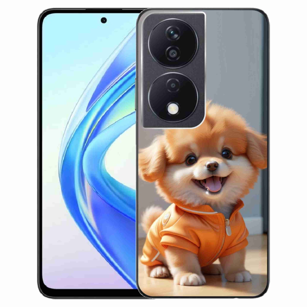 Gelový kryt mmCase na Honor X7b - roztomilý pomeranian v mikině