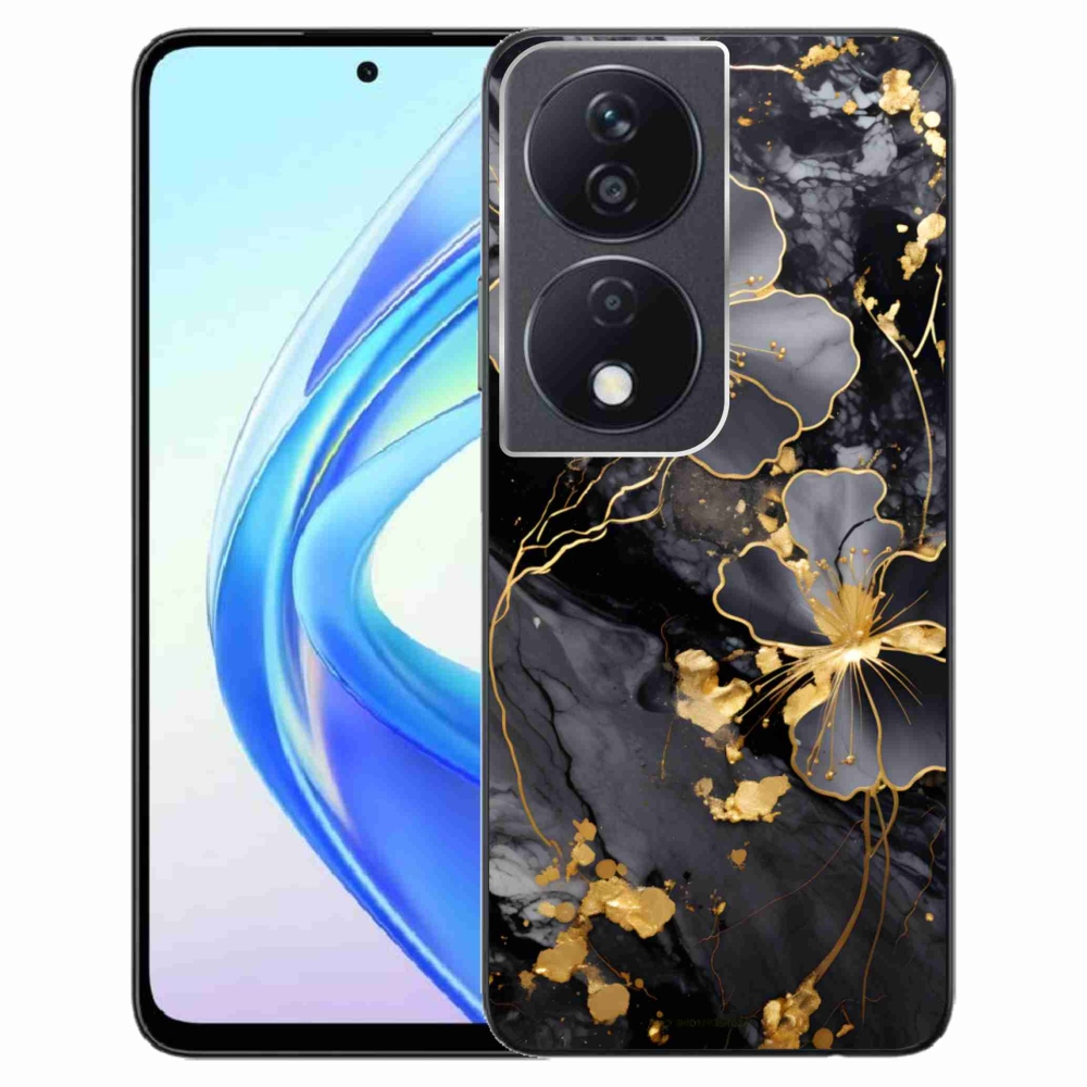 Gelový kryt mmCase na Honor X7b - zlaté květy