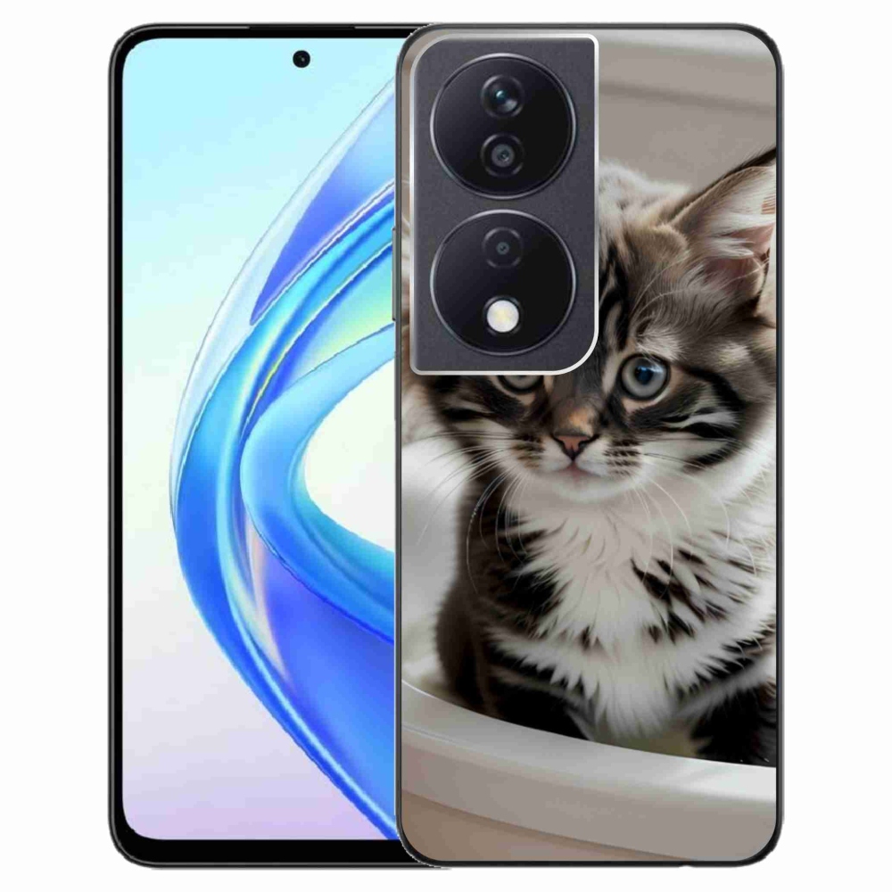 Gelový kryt mmCase na Honor X7b - zvědavé kotě