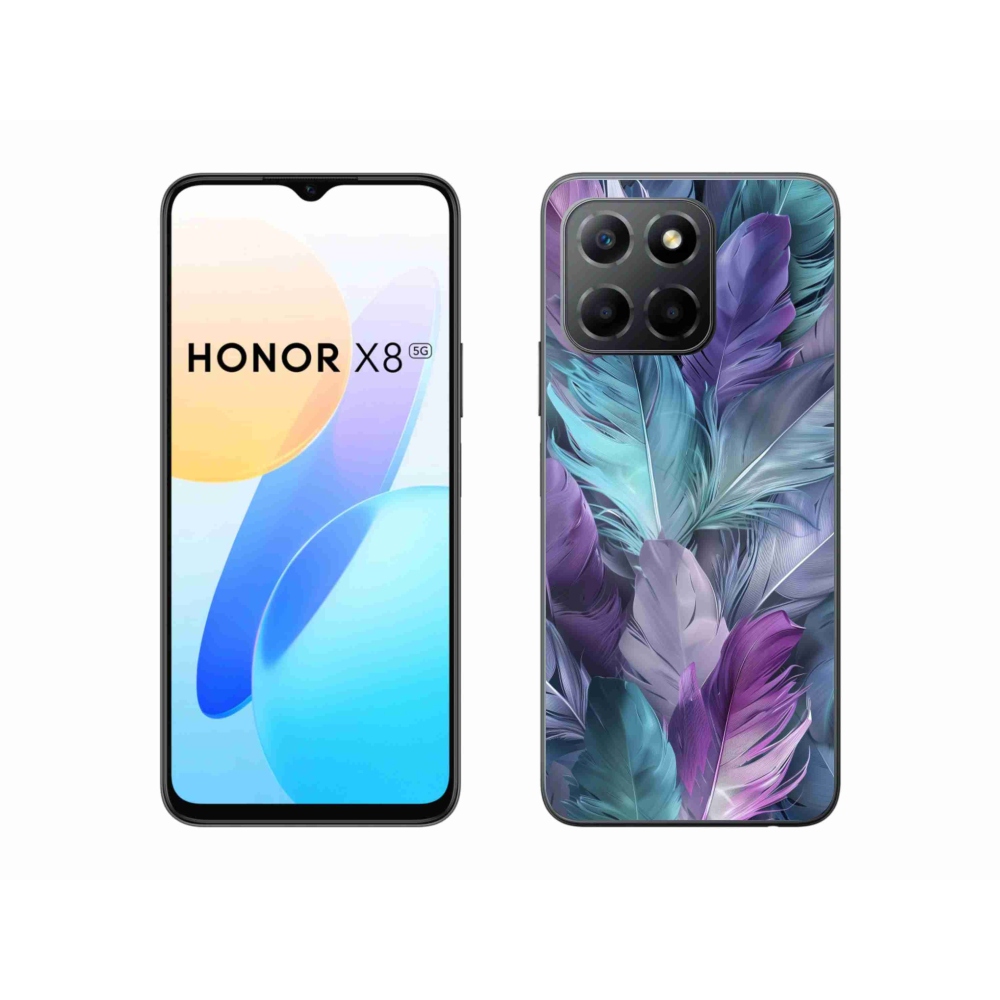 Gelový kryt mmCase na Honor X8 5G/Honor 70 Lite 5G - barevné peří 2