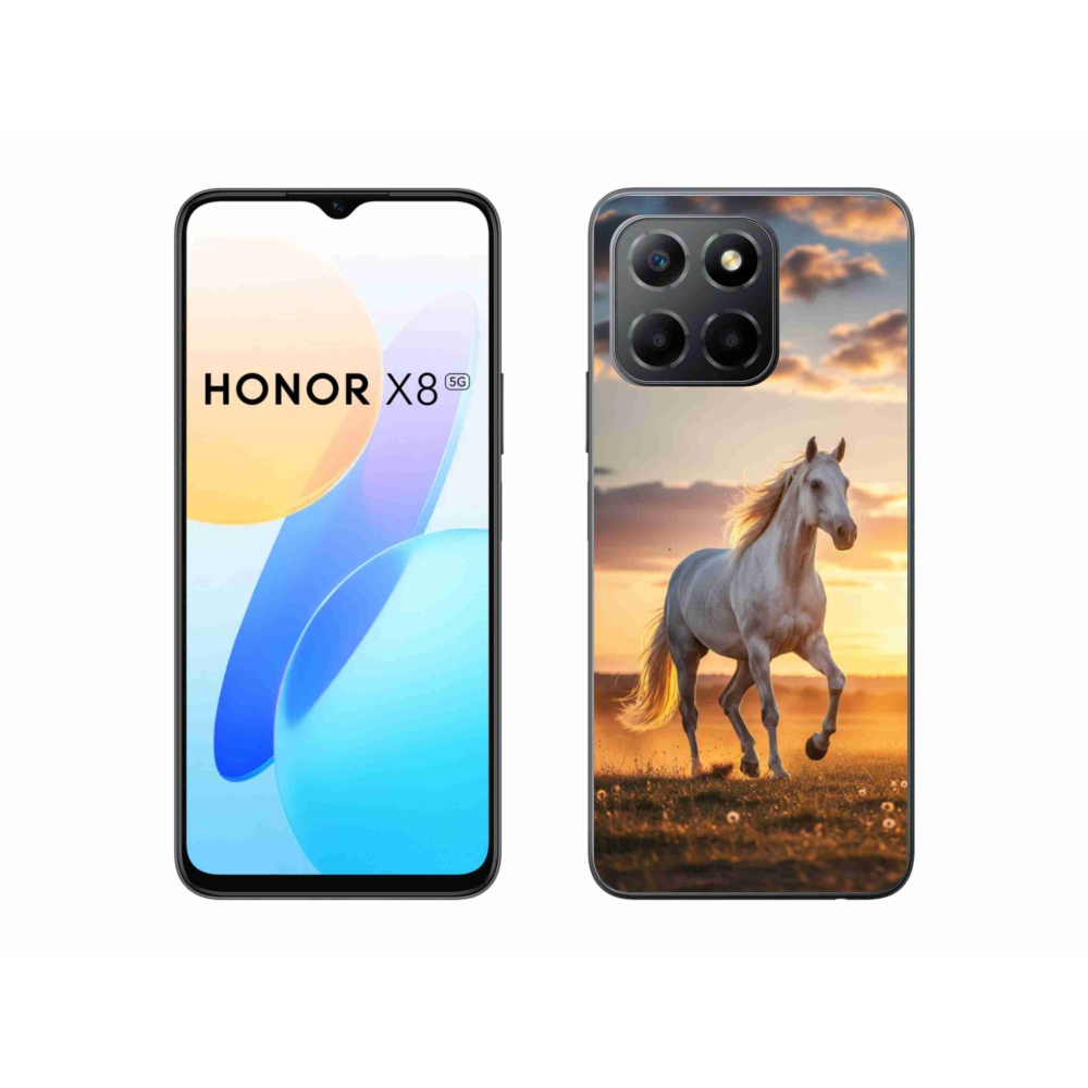 Gelový kryt mmCase na Honor X8 5G/Honor 70 Lite 5G - běžící bílý kůň 2