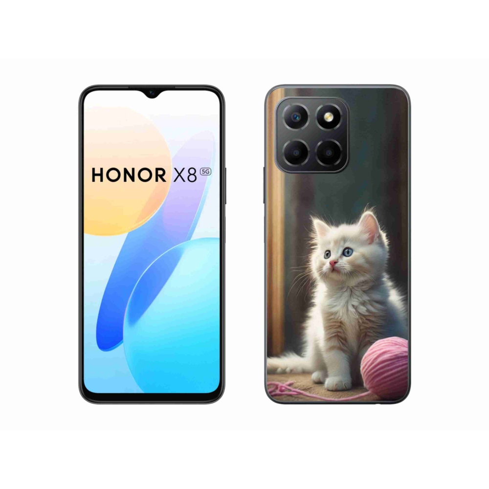 Gelový kryt mmCase na Honor X8 5G/Honor 70 Lite 5G - bílé kotě 2