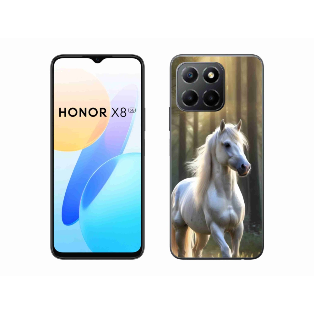 Gelový kryt mmCase na Honor X8 5G/Honor 70 Lite 5G - bílý kůň 3