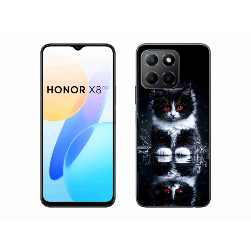 Gelový kryt mmCase na Honor X8 5G/Honor 70 Lite 5G - černobílé kotě