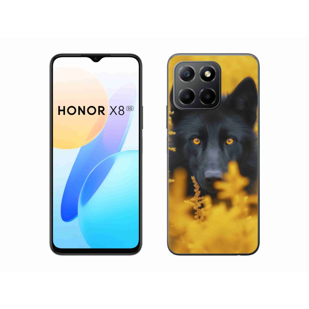 Gelový kryt mmCase na Honor X8 5G/Honor 70 Lite 5G - černý vlk 2