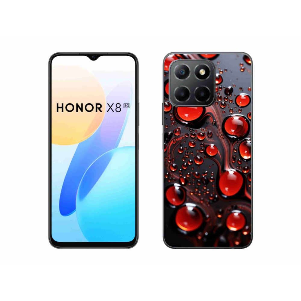 Gelový kryt mmCase na Honor X8 5G/Honor 70 Lite 5G - červené kapky 2