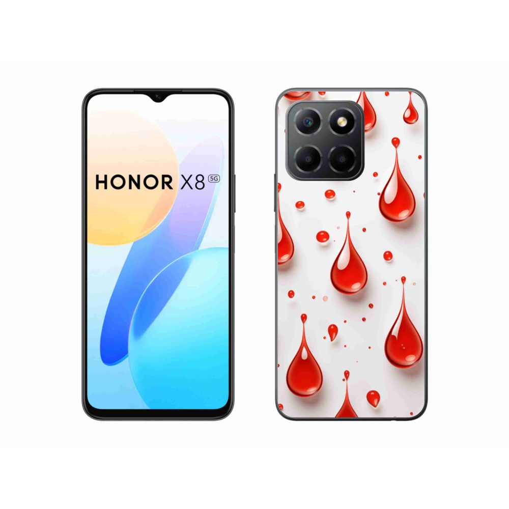 Gelový kryt mmCase na Honor X8 5G/Honor 70 Lite 5G - červené kapky