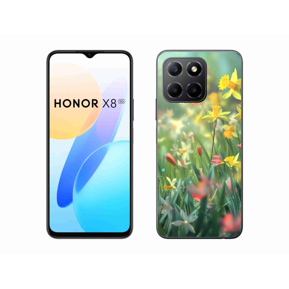 Gelový kryt mmCase na Honor X8 5G/Honor 70 Lite 5G - jarní květy