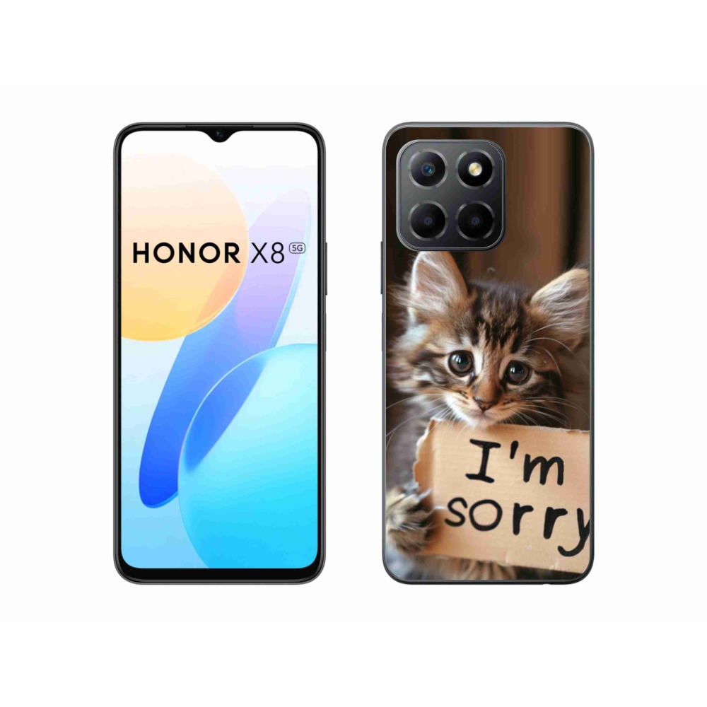 Gelový kryt mmCase na Honor X8 5G/Honor 70 Lite 5G - kočíčí omluva