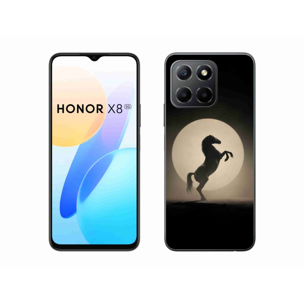 Gelový kryt mmCase na Honor X8 5G/Honor 70 Lite 5G - kůň v siluetě