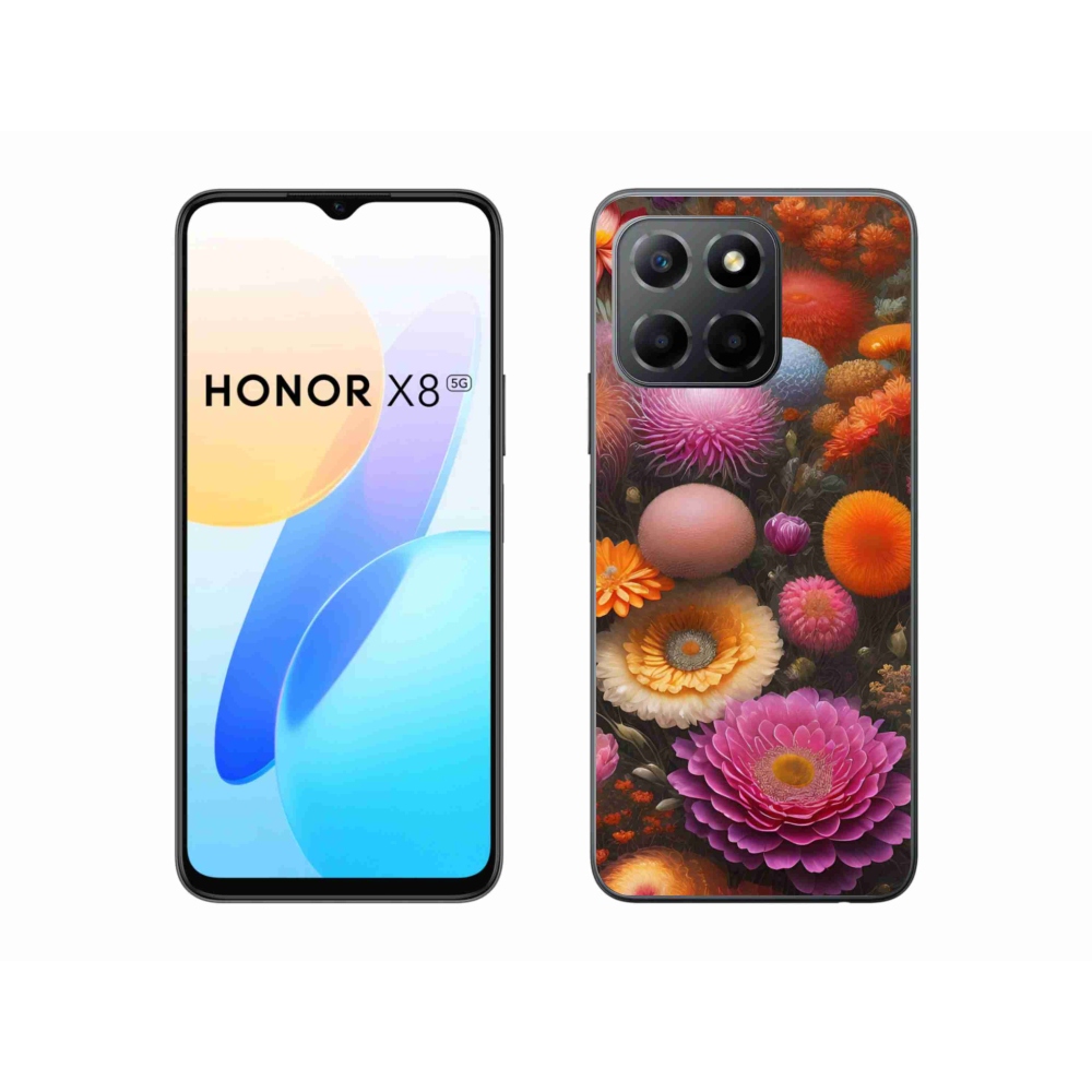 Gelový kryt mmCase na Honor X8 5G/Honor 70 Lite 5G - květinová kompozice