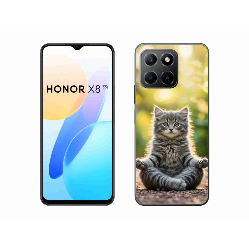 Gelový kryt mmCase na Honor X8 5G/Honor 70 Lite 5G - meditující kotě